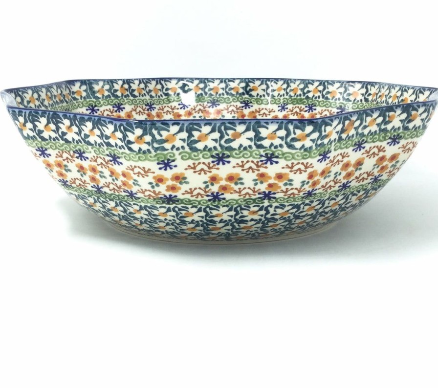 Bowls * | Janelle Imports Lg New Kitchen Bowl In White Daisy