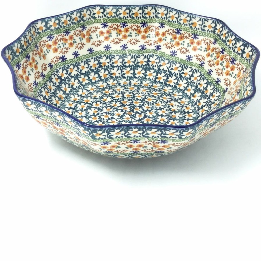 Bowls * | Janelle Imports Lg New Kitchen Bowl In White Daisy