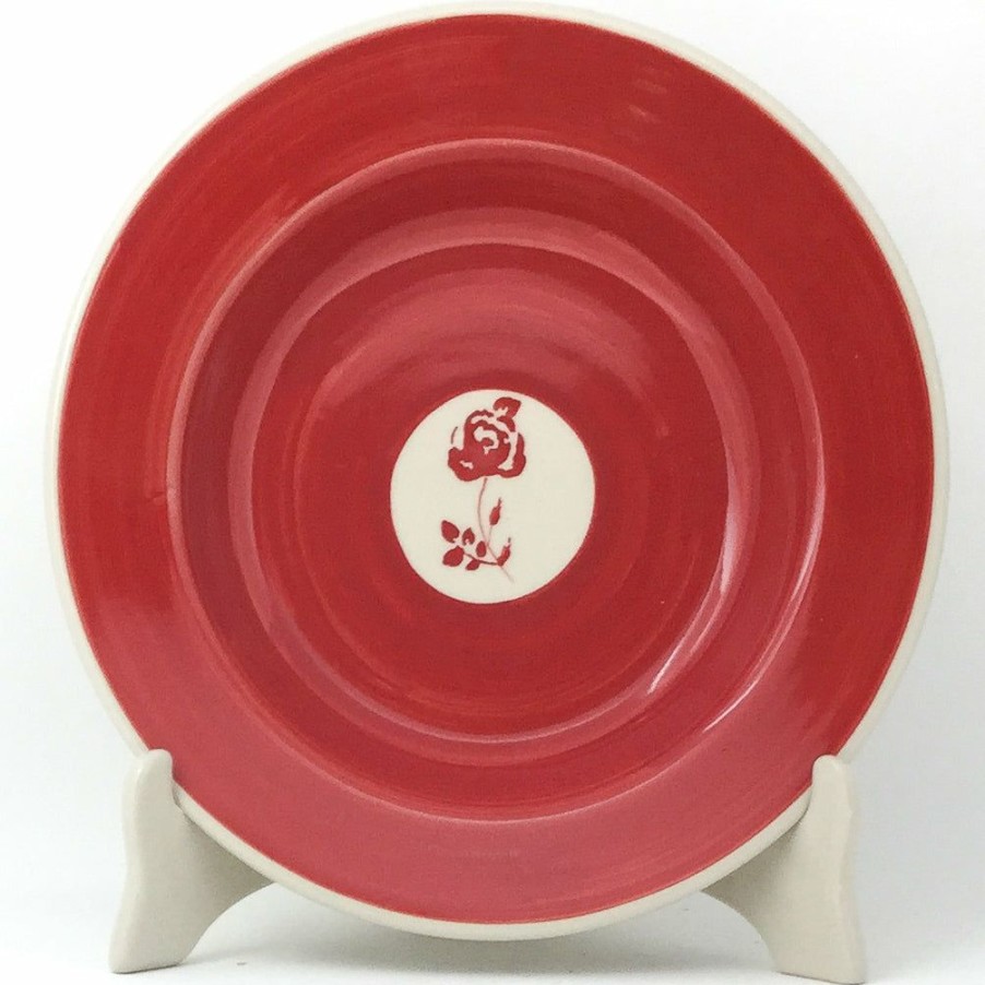 Plates * | Janelle Imports Soup Plate In Red Rose