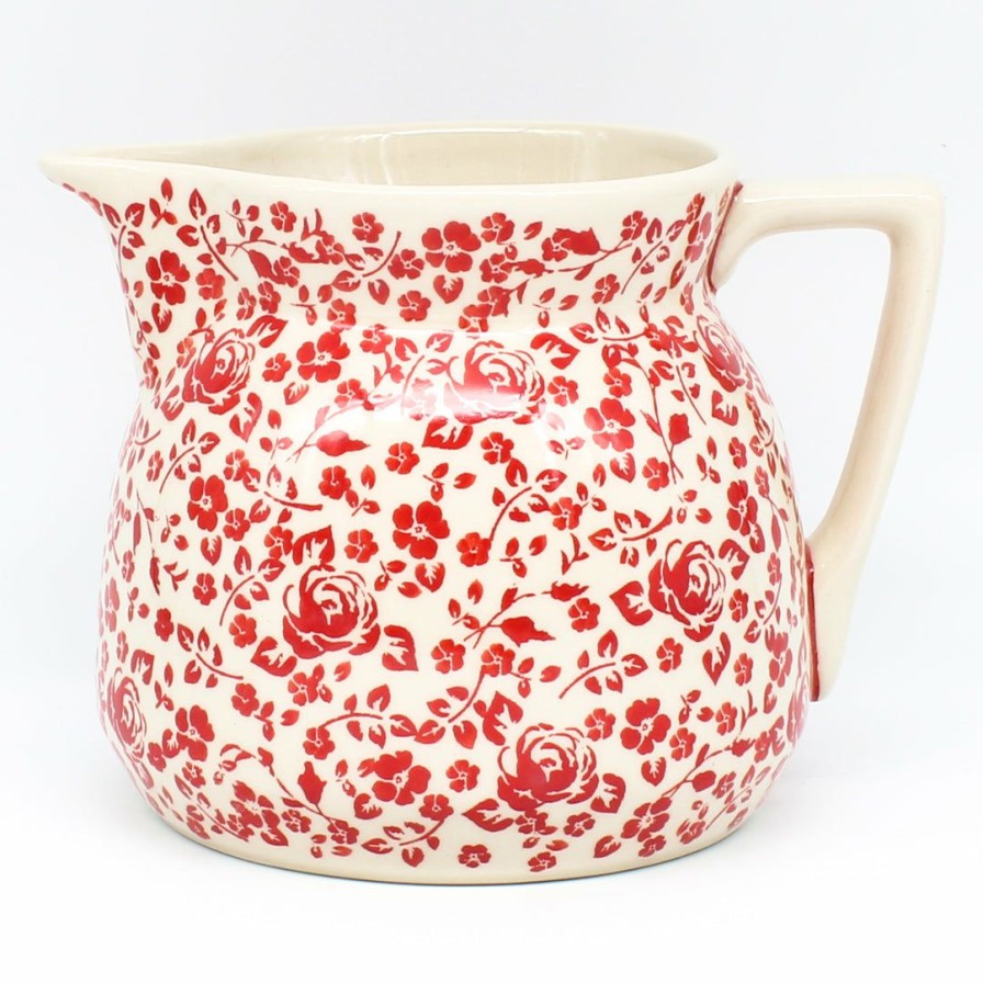 Home Decor * | Janelle Imports Wide Pitcher 1.7 Qt In Antique Red