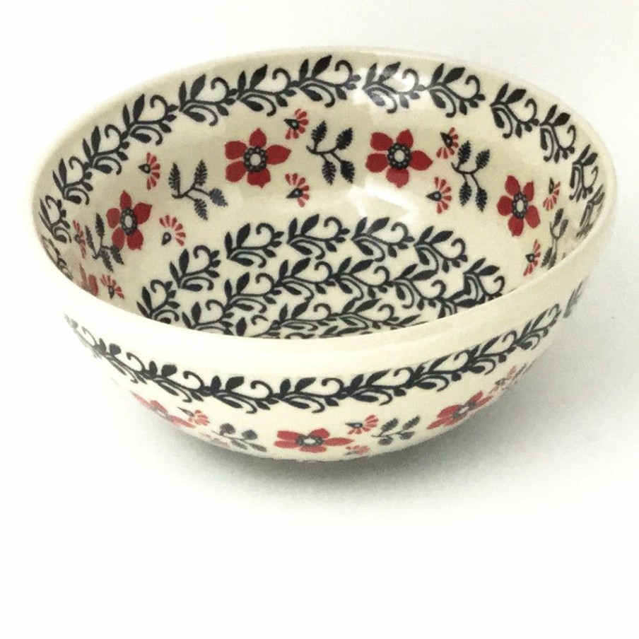 Bowls * | Janelle Imports Round Bowl 32 Oz In Red & Black