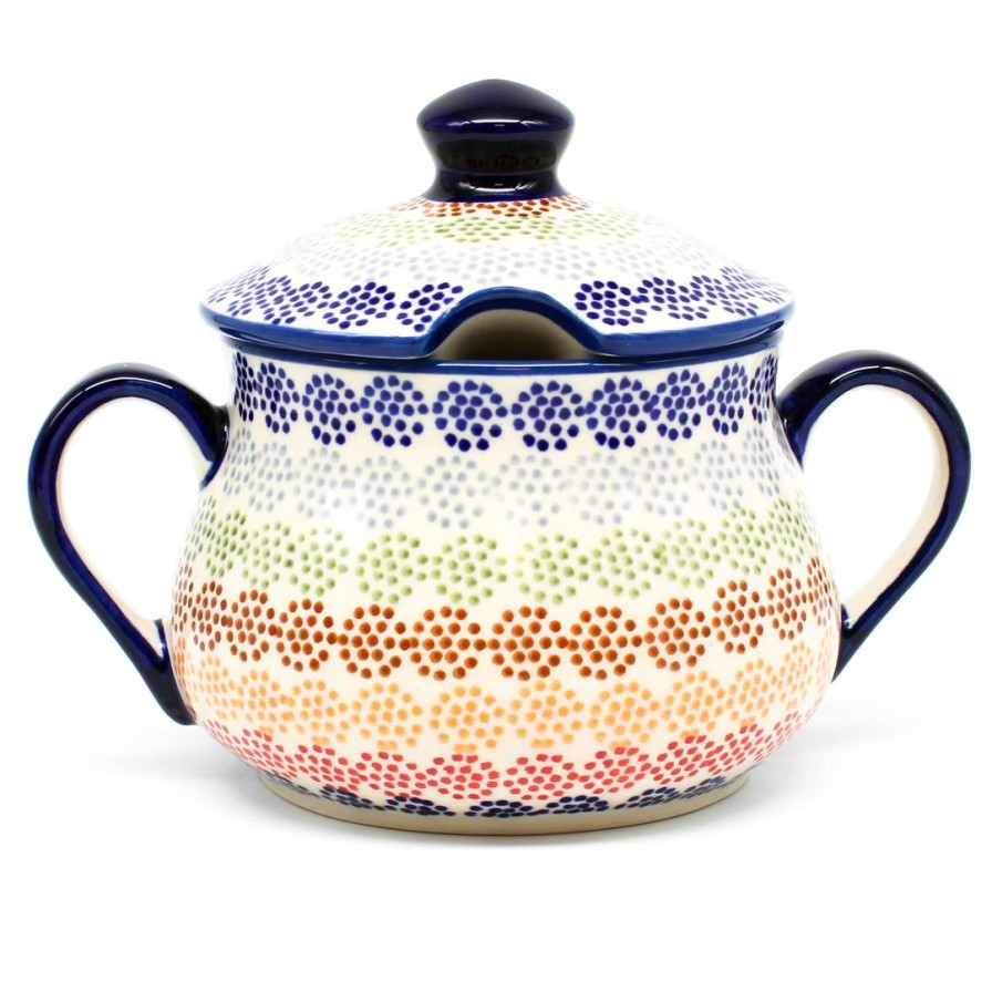 Table Accessories * | Janelle Imports Family Style Sugar Bowl 14 Oz In Modern Dots