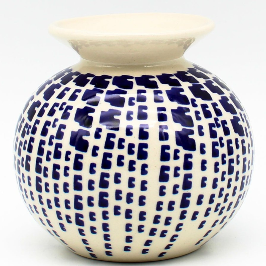 Home Decor * | Janelle Imports Round Vase In Blue Rain