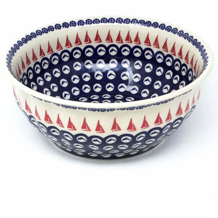 Bowls * | Janelle Imports Scalloped Bowl 128 Oz In Red Sail