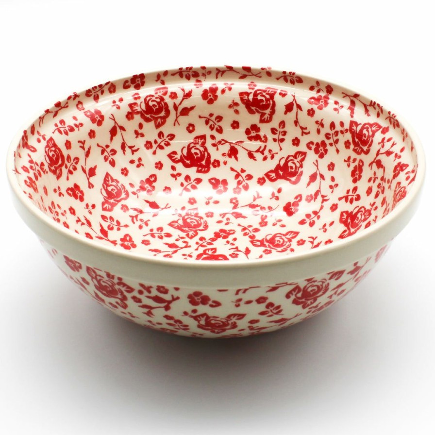 Bowls * | Janelle Imports Round Bowl 64 Oz In Antique Red