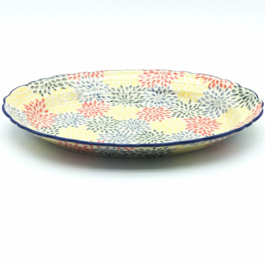 Platters, Servers, And Trays * | Janelle Imports Oval Basia Platter In Pastel Burst