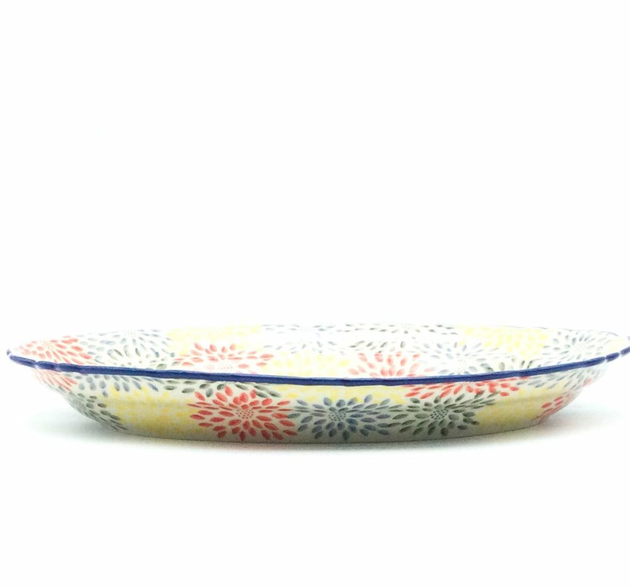 Platters, Servers, And Trays * | Janelle Imports Oval Basia Platter In Pastel Burst