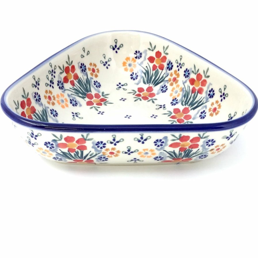 Bowls * | Janelle Imports Triangular Bowl 8 In Delicate Flowers