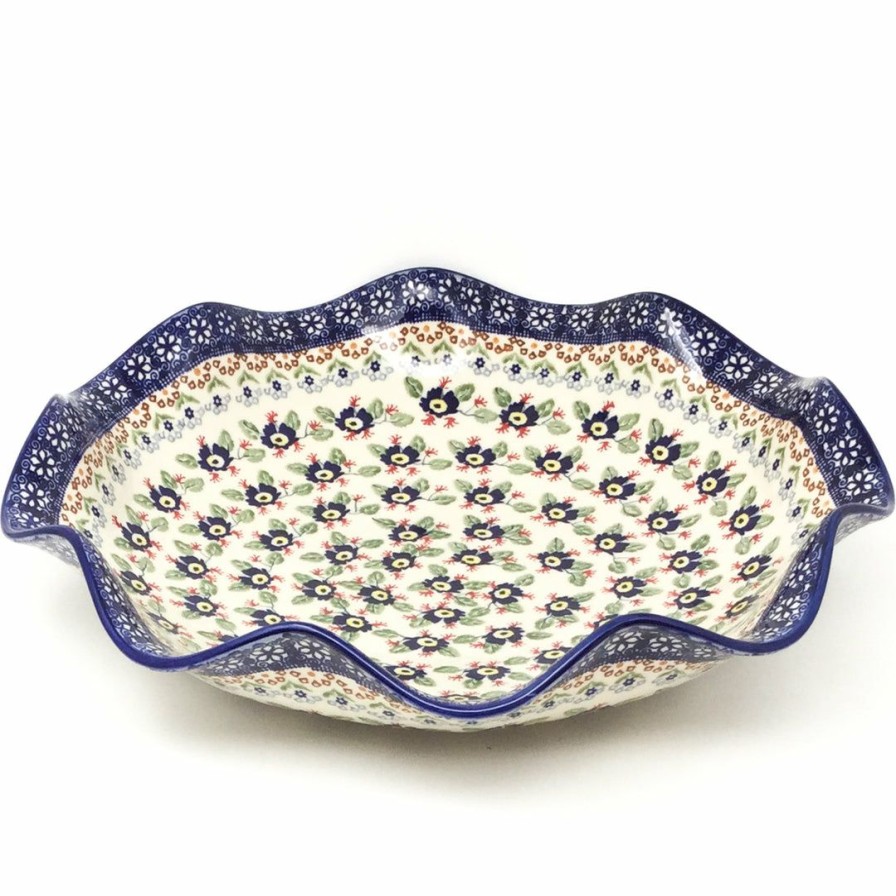 Bowls * | Janelle Imports Fluted Pasta Bowl In Forget-Me-Not