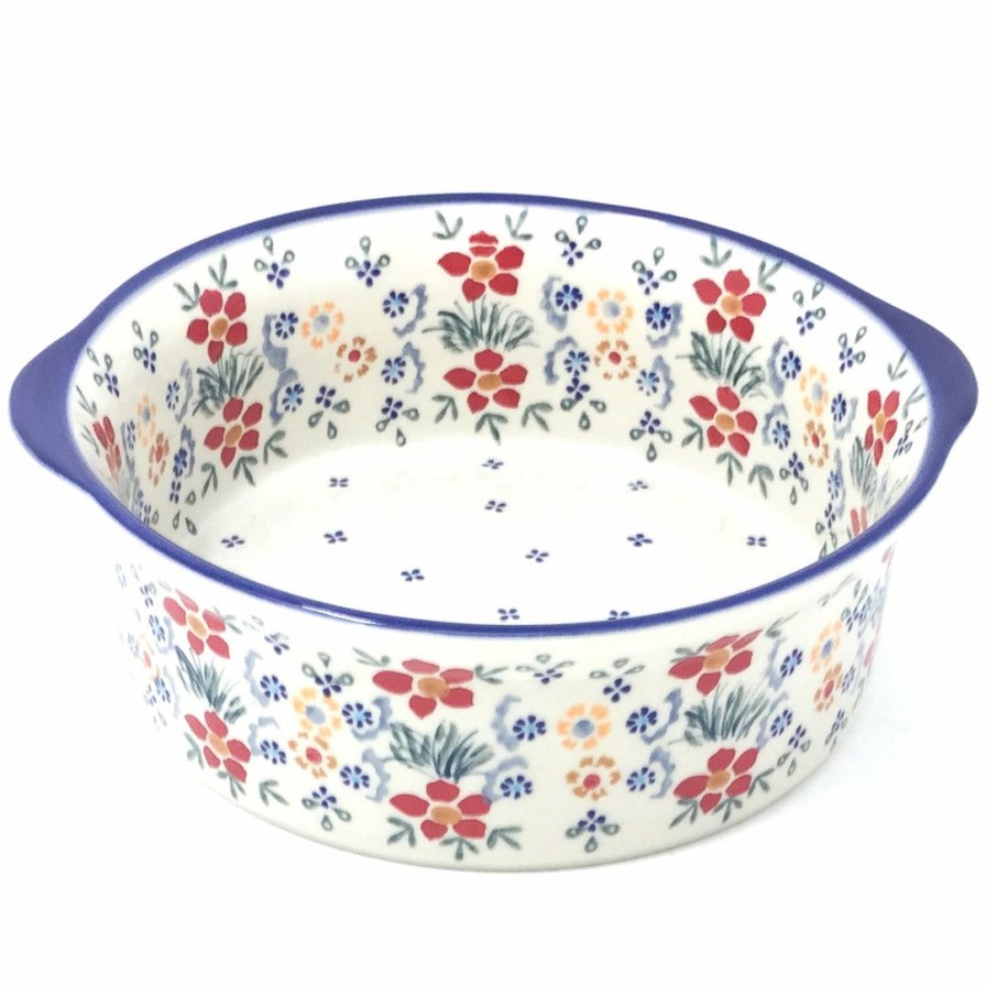 Bakeware * | Janelle Imports Deep Round Baker In Delicate Flowers