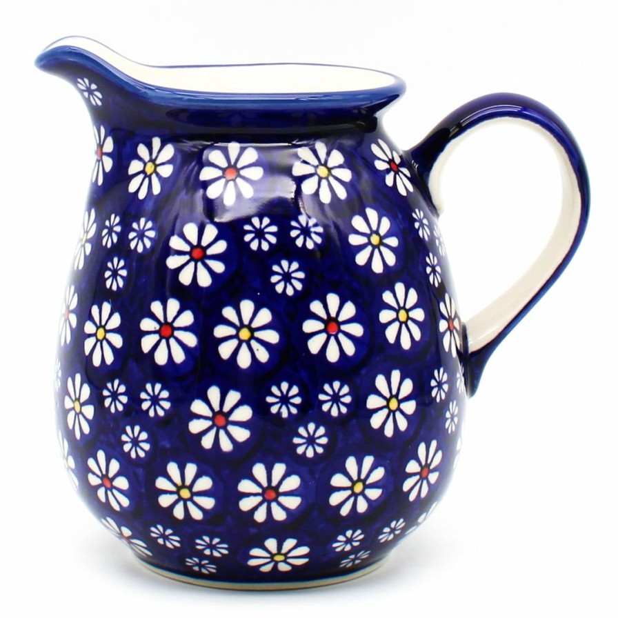 Home Decor * | Janelle Imports Pitcher 1 Qt In Flowers On Blue