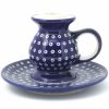 Table Accessories * | Janelle Imports Candle Holder W/Handle In Blue Elegance