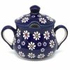 Table Accessories * | Janelle Imports Family Style Sugar Bowl 14 Oz In Flowers On Blue