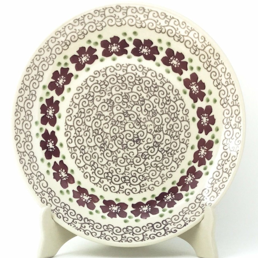 Plates * | Janelle Imports Dinner Plate 10 In Purple & Gray Flowers