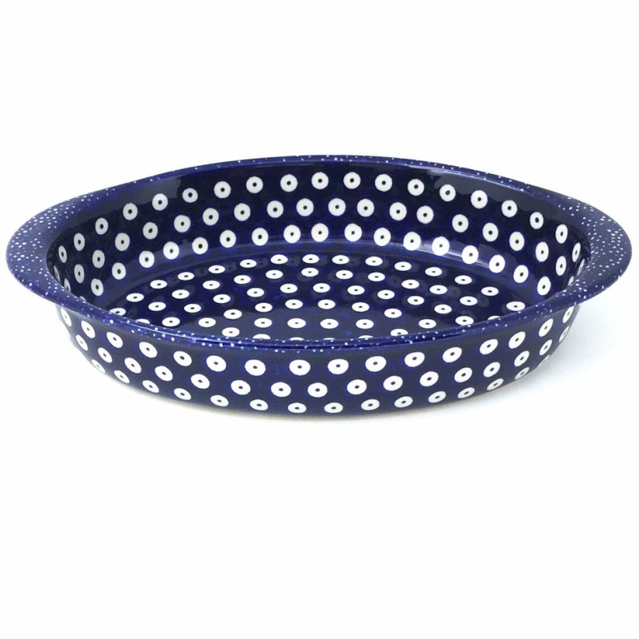 Bakeware * | Janelle Imports Sm Oval Baker W/Handles In Blue Tradition