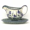 Table Accessories * | Janelle Imports Gravy Boat W/Tray 1 Qt In Wild Blue