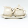 Table Accessories * | Janelle Imports Creamer & Sugar Set W/Tray In White On White