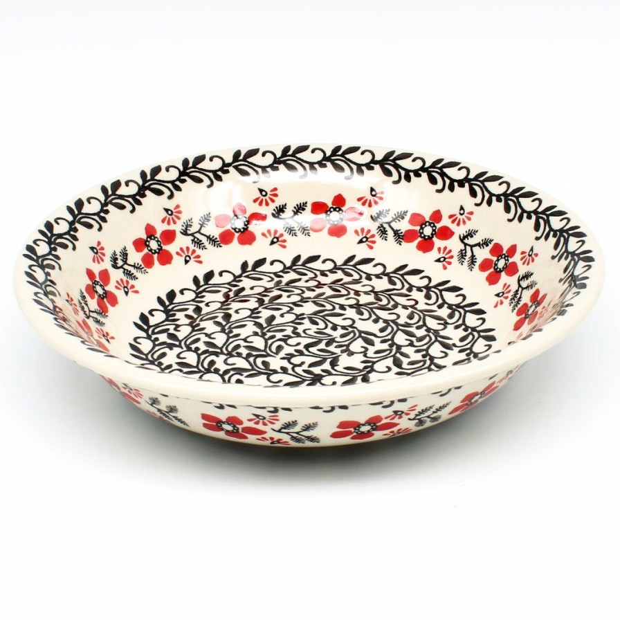 Bowls * | Janelle Imports Sm Pasta Bowl In Red & Black