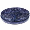 Platters, Servers, And Trays * | Janelle Imports Party Platter W/Bowl In Blue Elegance