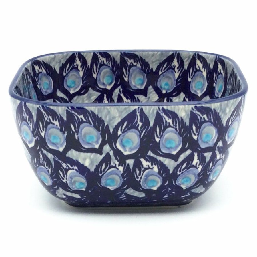 Bowls * | Janelle Imports Deep Square Bowl 32 Oz In Peacock Glory