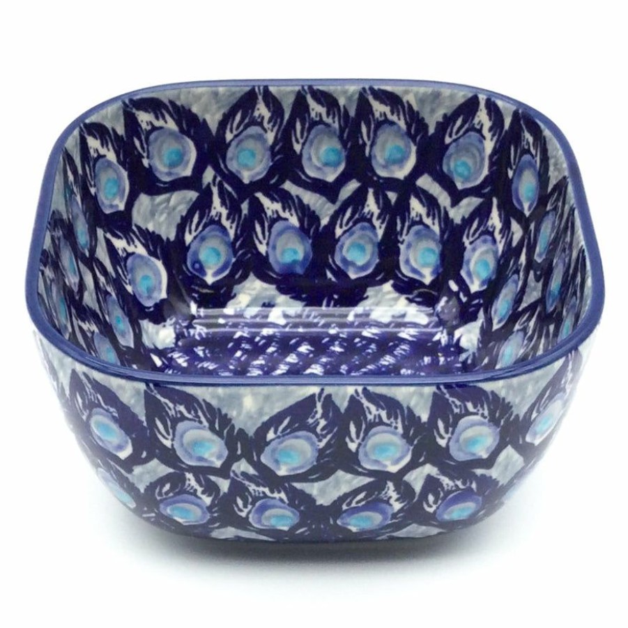 Bowls * | Janelle Imports Deep Square Bowl 32 Oz In Peacock Glory