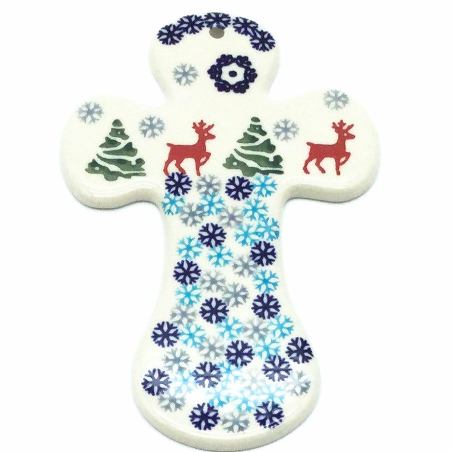 Home Decor * | Janelle Imports Wall Cross In Winter Reindeer