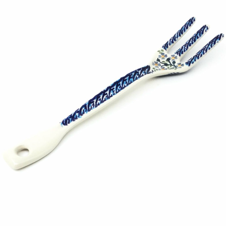 Kitchen Accessories * | Janelle Imports Serving Fork 12 In Blue Meadow