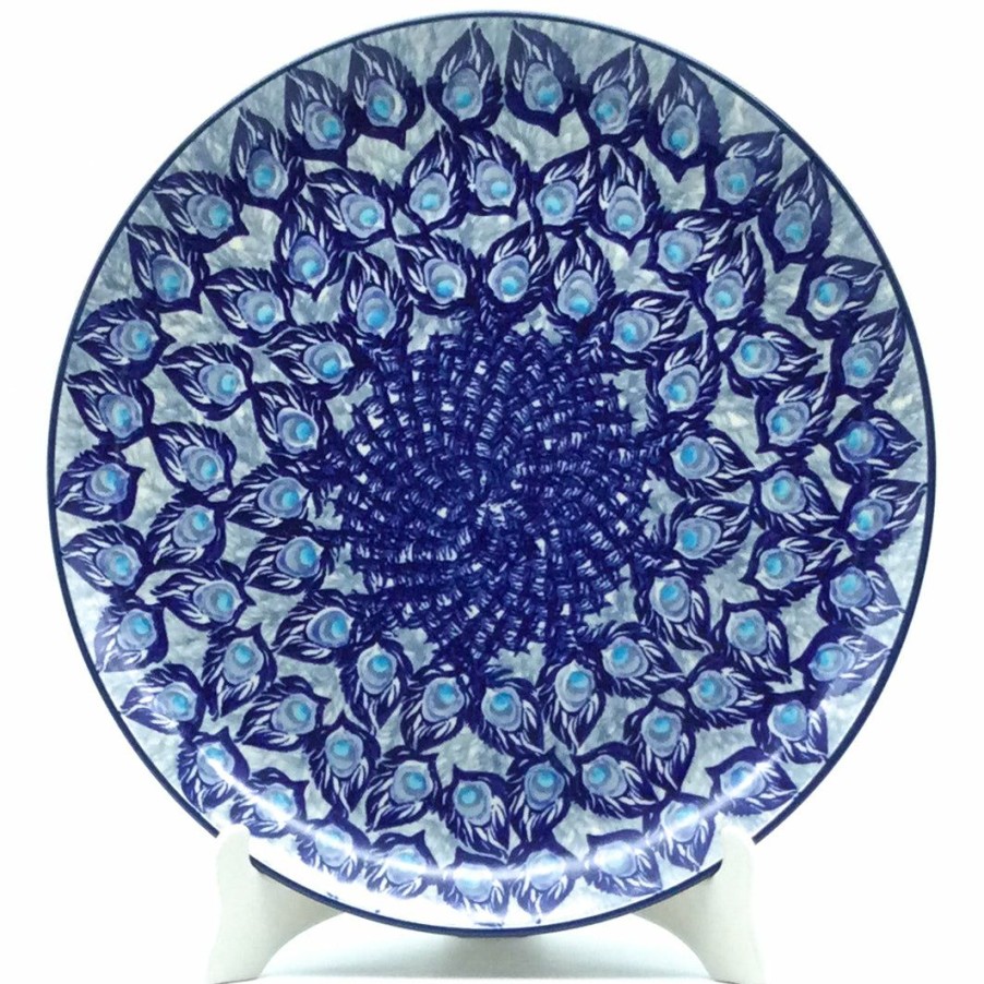 Platters, Servers, And Trays * | Janelle Imports Round Platter 12.5 In Peacock Glory