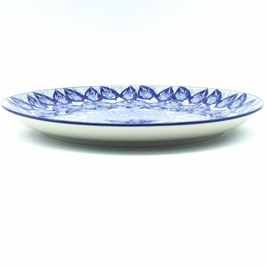 Platters, Servers, And Trays * | Janelle Imports Round Platter 12.5 In Peacock Glory