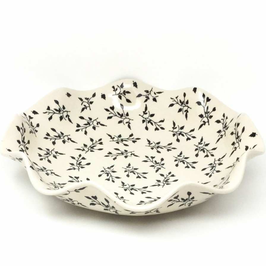 Bowls * | Janelle Imports Fluted Pasta Bowl In Simply Black