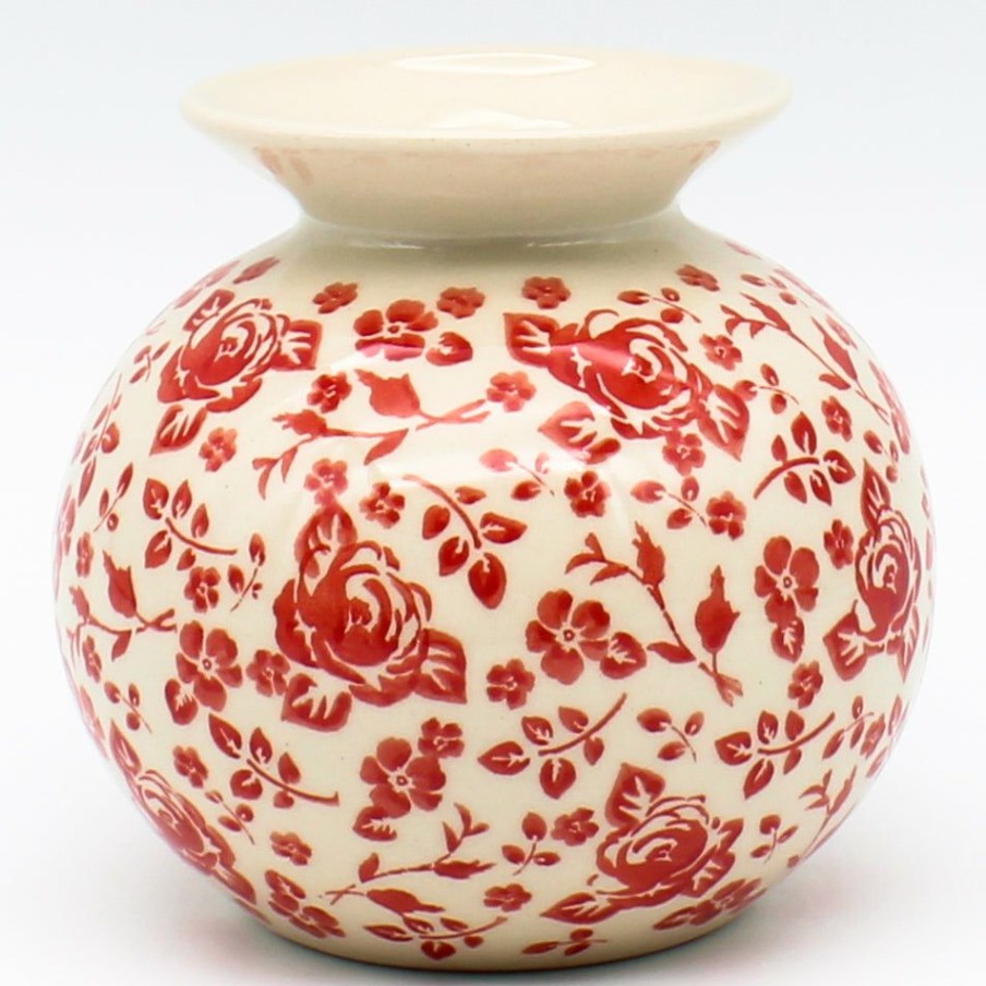 Home Decor * | Janelle Imports Round Vase In Antique Red