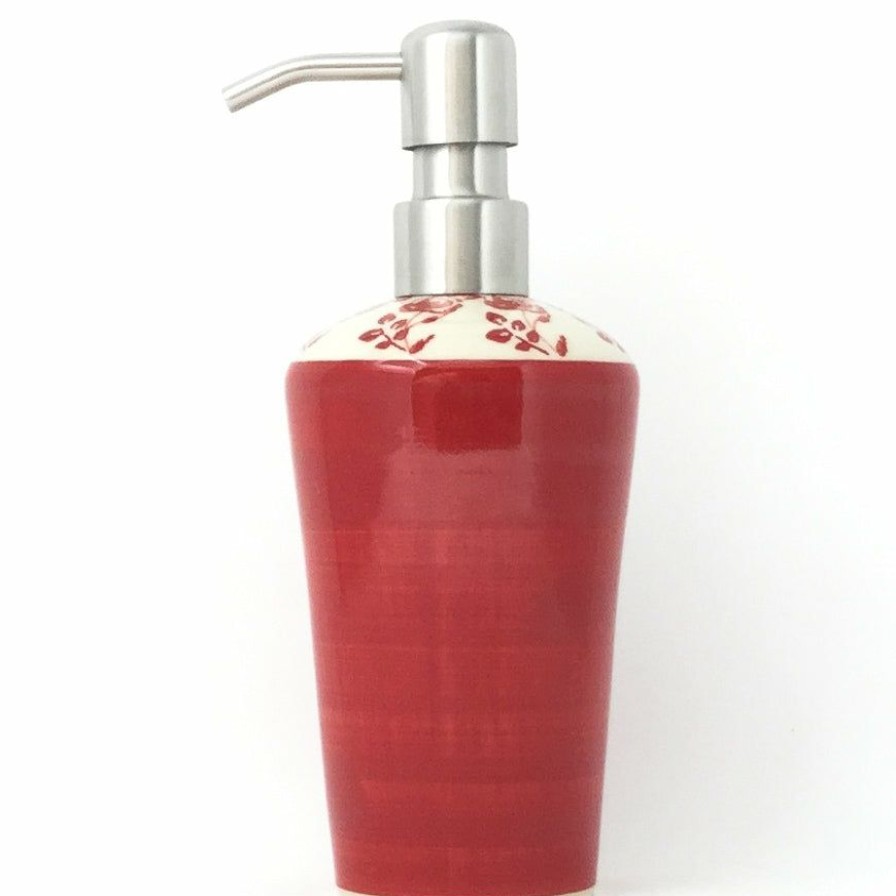 Home Decor * | Janelle Imports Soap Dispenser In Red Rose