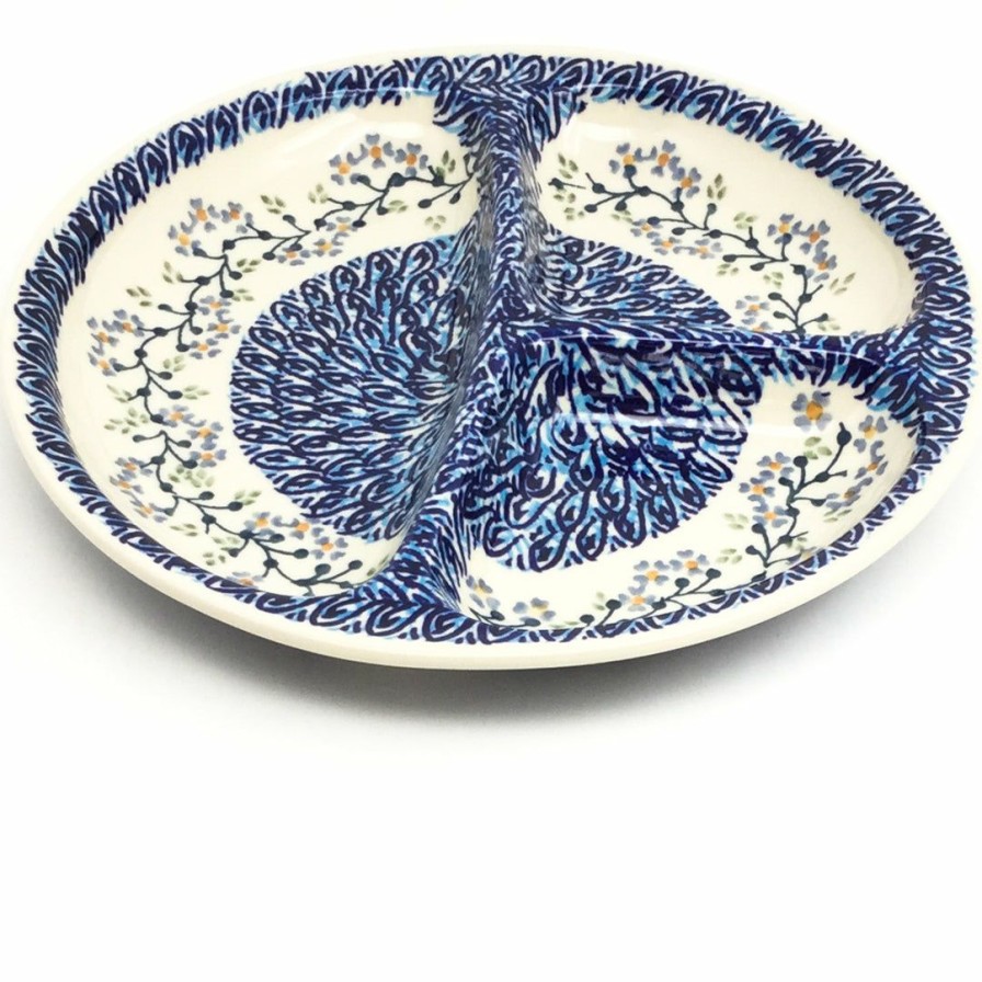 Plates * | Janelle Imports Divided Plate In Blue Meadow