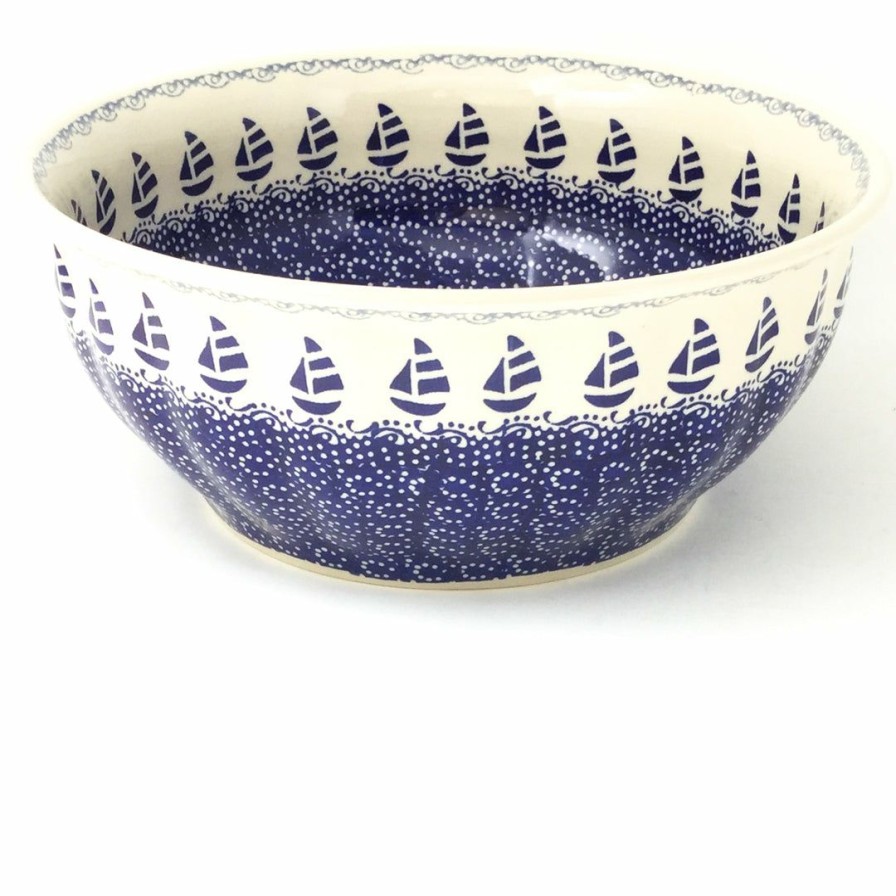 Bowls * | Janelle Imports Scalloped Bowl 128 Oz In Sail Regatta