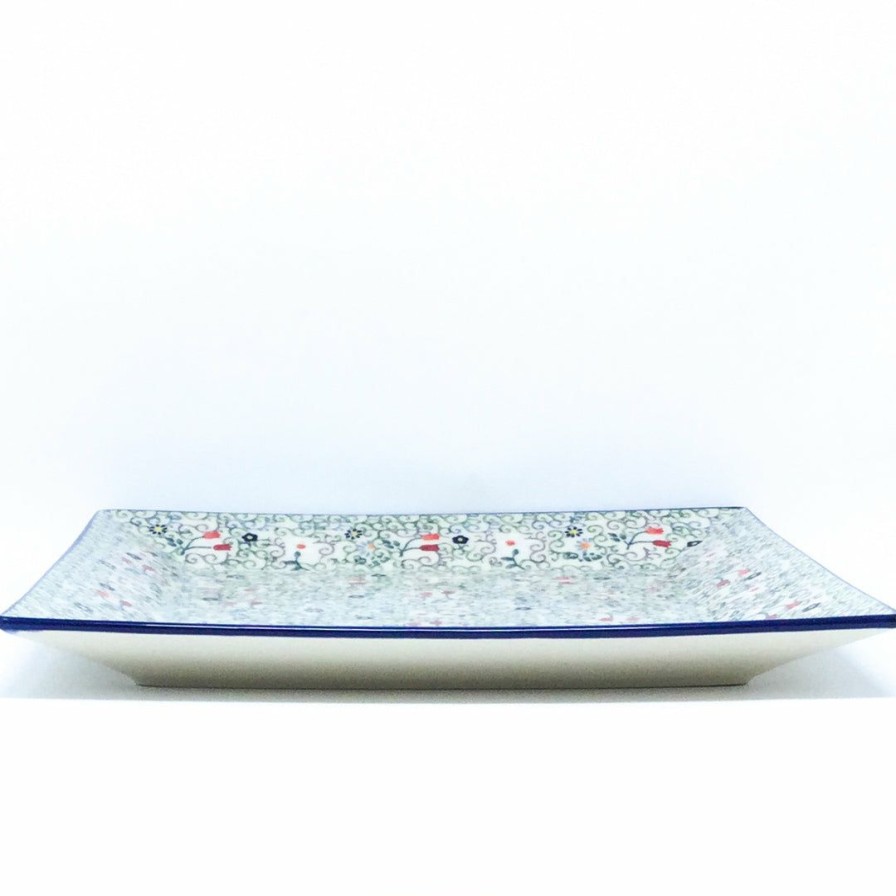 Platters, Servers, And Trays * | Janelle Imports Square Platter In Early Spring