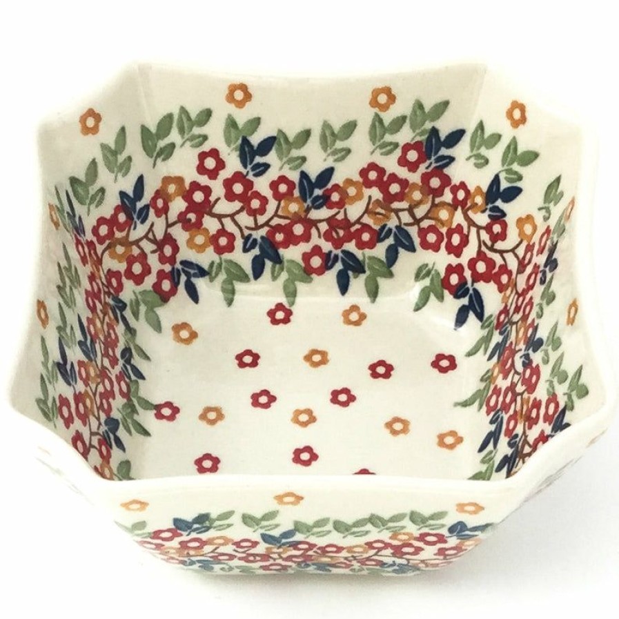 Bowls * | Janelle Imports Square Soup Bowl 16 Oz In Tiny Flowers