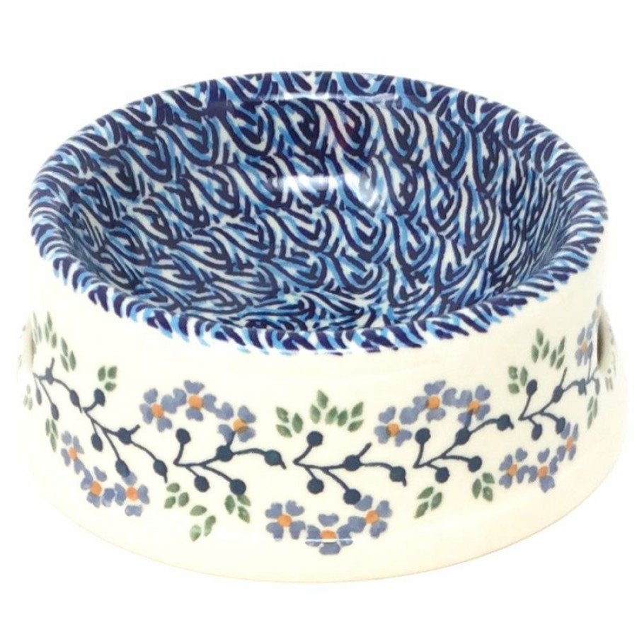 Bowls * | Janelle Imports Sm Dog Or Cat Bowl In Blue Meadow