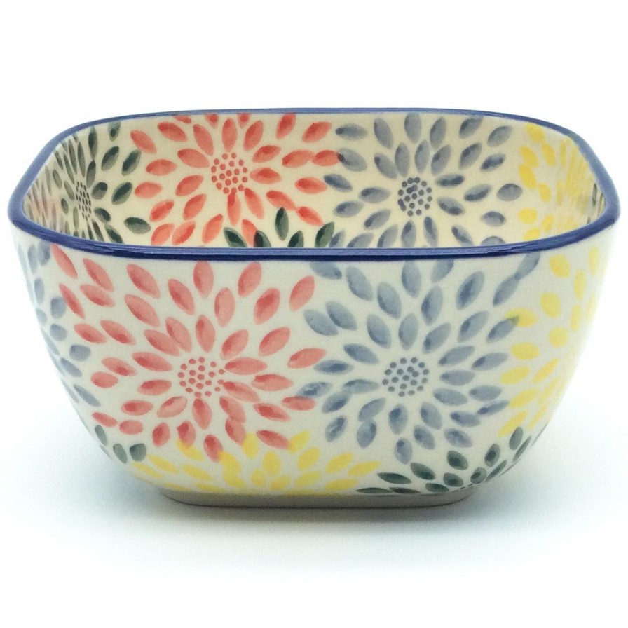 Bowls * | Janelle Imports Deep Square Bowl 32 Oz In Pastel Burst