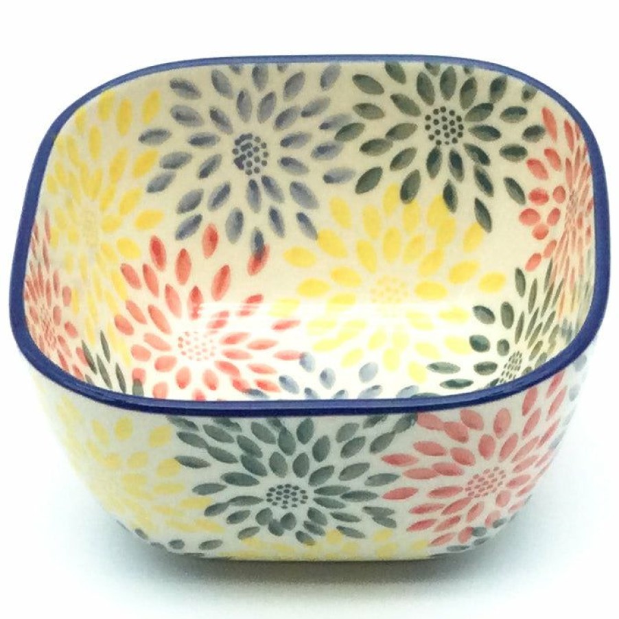 Bowls * | Janelle Imports Deep Square Bowl 32 Oz In Pastel Burst