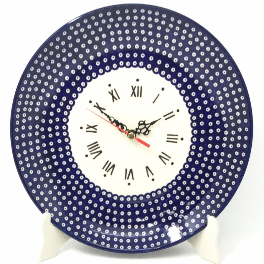 Home Decor * | Janelle Imports Plate Wall Clock In Blue Elegance