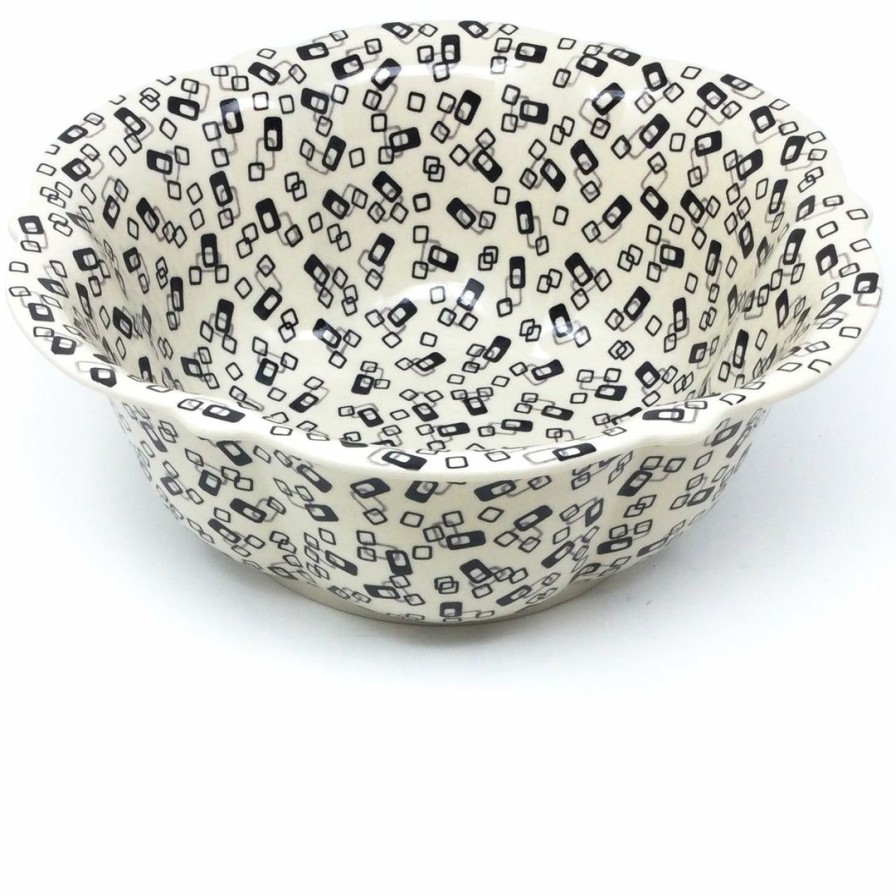 Bowls * | Janelle Imports Lg Retro Bowl In Modern Gray & Black