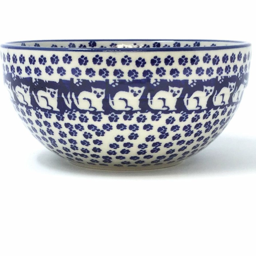 Bowls * | Janelle Imports Soup Bowl 24 Oz In Blue Cats