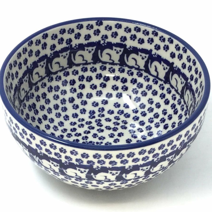 Bowls * | Janelle Imports Soup Bowl 24 Oz In Blue Cats