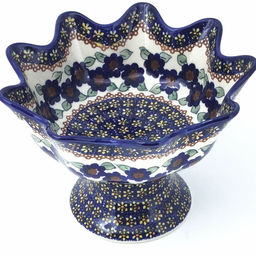 Bowls * | Janelle Imports Pedestal Berry Bowl In Petunia