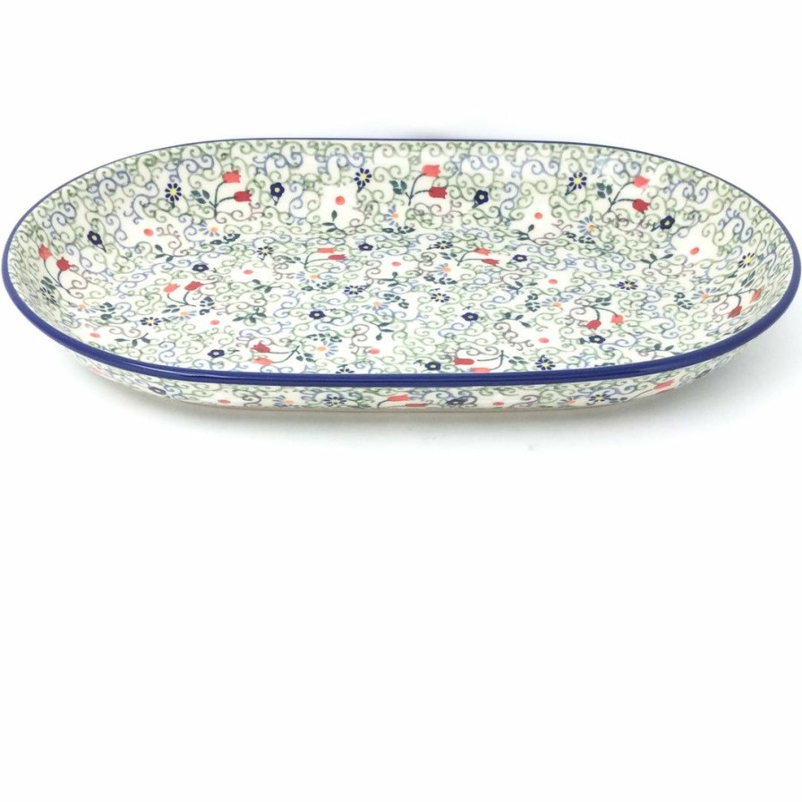 Platters, Servers, And Trays * | Janelle Imports Md Oval Platter In Early Spring