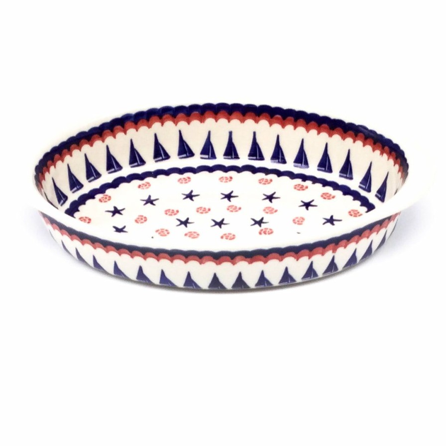 Bakeware * | Janelle Imports Sm Oval Baker W/Handles In Blue Sail