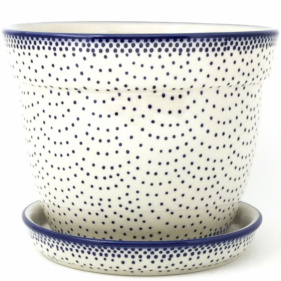 Home Decor * | Janelle Imports Lg Flower Pot W/Plate In Simple Elegance