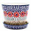 Home Decor * | Janelle Imports Md Flower Pot W/Plate In Red Zinnia