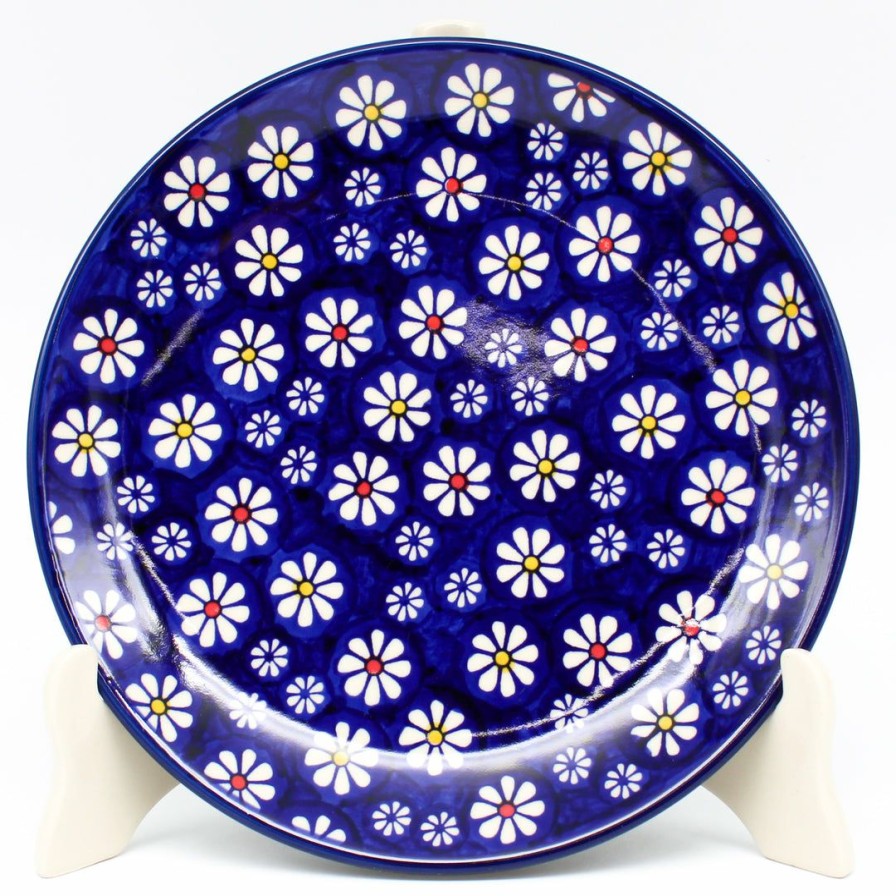 Plates * | Janelle Imports Luncheon Plate In Flowers On Blue