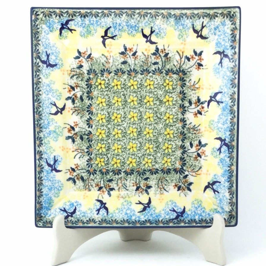 Plates * | Janelle Imports Square Dinner Plate In Birds